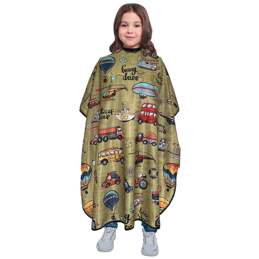 Pelocapa Hair cutting Capes for Kids Waterproof Salon Capes Shampoo Capes for Boys Girls Children - 39"× 51" (Traffic Vehicle Desgin)