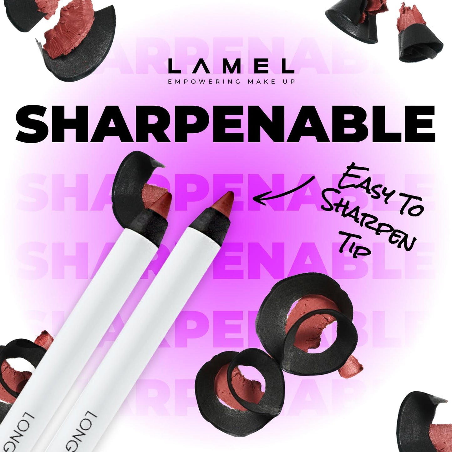 Lamel Matte Gel Lip Liner Pencil | Weightless & CreamyTexture - Sharpenable - Longwear & Waterproof - High Pigmented & Flawless Finish - Cruelty-free & Paraben-Free - 414, 1,7g/0.05oz. (Intense Brown)