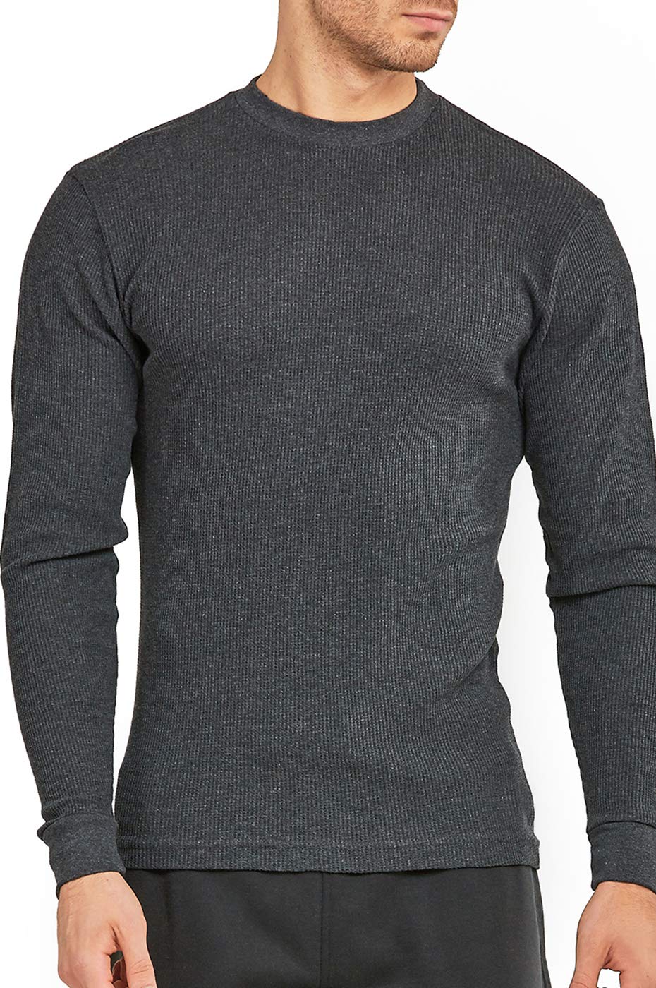 Men's Classic Waffle-Knit Heavy Thermal Top (XL, Charcoal)