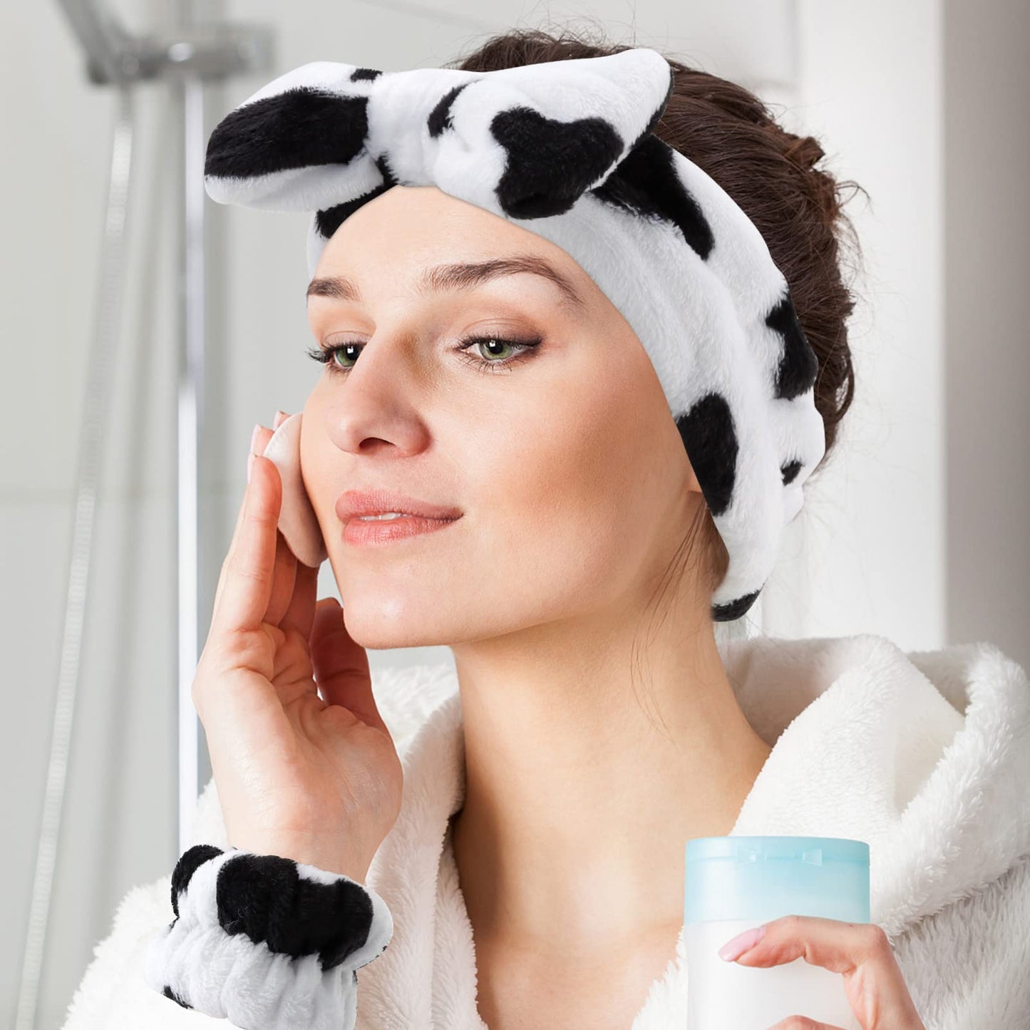 WHAVEL 6PCS Spa Headband and Wristband Set, Face Wash Headband Makeup Skincare Headband Wrist Bands for Washing Face