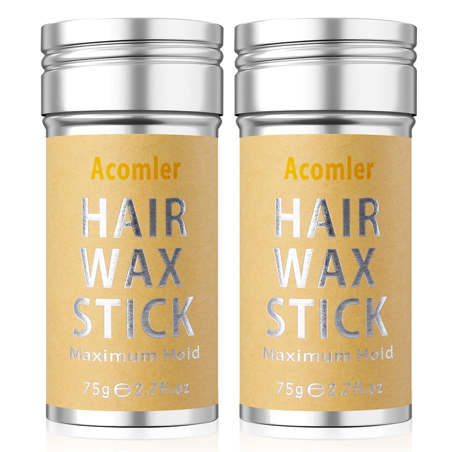 Acomler Hair Wax Stick,Wax Stick for Hair,Hair Wax Stick for Flyaways,Flyaway Hair Tamer Stick,Edge Control Slick Stick for Hair Non-greasy,Styling Hair Pomade for Women&Kids (Hair Wax Stick 2 Pack)