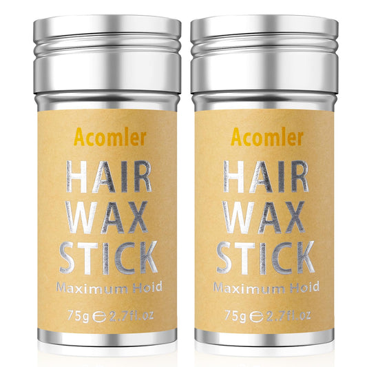 Acomler Hair Wax Stick,Wax Stick for Hair,Hair Wax Stick for Flyaways,Flyaway Hair Tamer Stick,Edge Control Slick Stick for Hair Non-greasy,Styling Hair Pomade for Women&Kids (Hair Wax Stick 2 Pack)