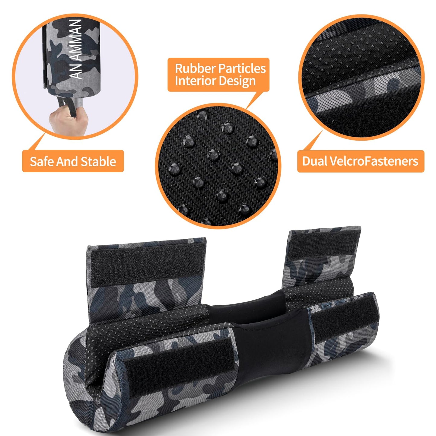 AN AMMAN Barbell Pad for Squat, Hip Thrust - Perfect for Gym Workout Smith Machine Thruster Weightlifting - Relieves Neck and Shoulder Pain - Thick Foam Cushion Camo Pink AM001BZ