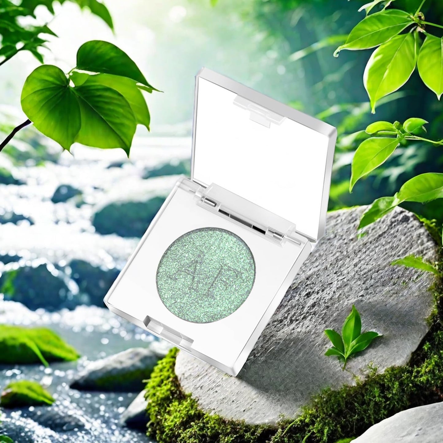 Highlighter Makeup,Green White Pink Shimmer Multichrome Face Highlighter Powder for Eyes Cheek Body,Waterproof Glint iluminadores de maquillaje Korean Highlight Makeup, Shine Natural Glow Enhancer, 04