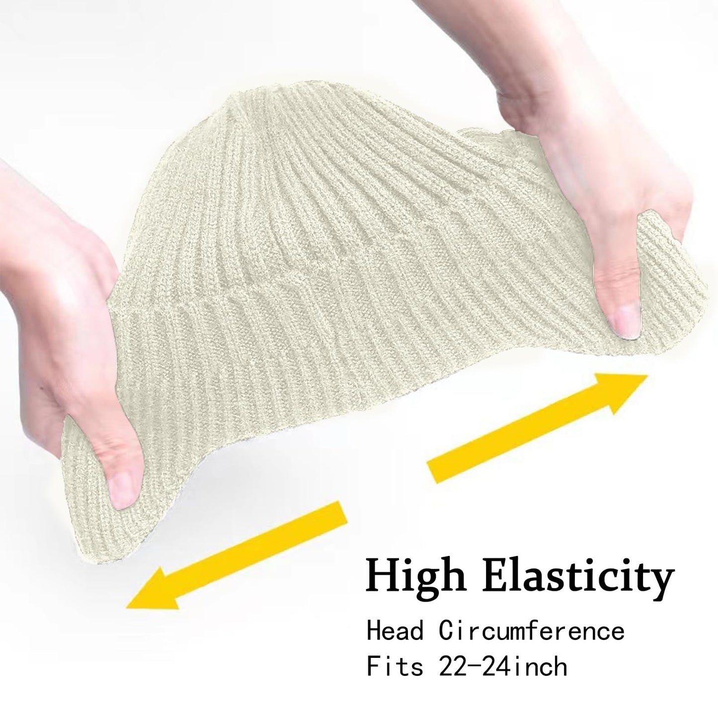 Epsoco Winter Hats for Men with Ear Flaps Thick Knit Fleece Lined Fishing Beanie Hat with Visor Brim Outdoor Warmer Hunting Baseball Caps Beige