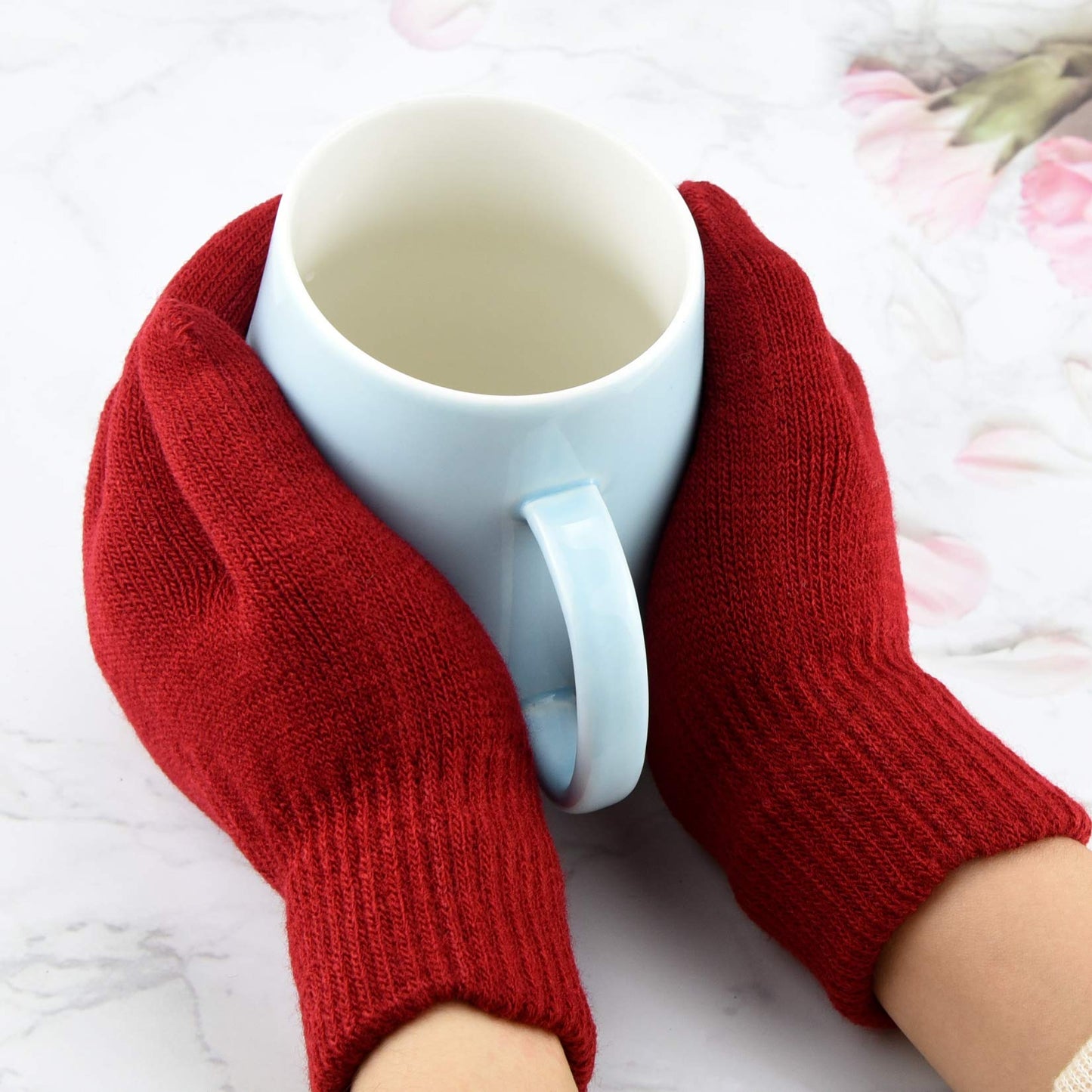 Poualss 12 Pairs Winter Knit Glove for Women and Men Stretchy Magic Gloves Full Fingers Gloves (Multicolor 1)