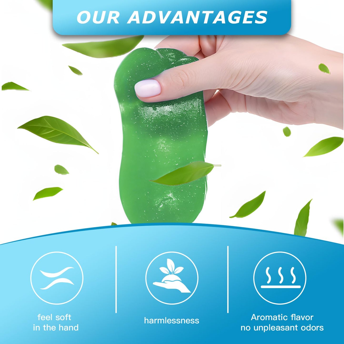 Car Cleaning Gel,Reusable Car Cleaning Putty for Interior Detailing, Car Cleaning Supplies, Auto Detailing Tools, Car Slime for Dust Removal, Car Accessories Interior, Car Cleaning Kit(Green, 0.8 OZ)
