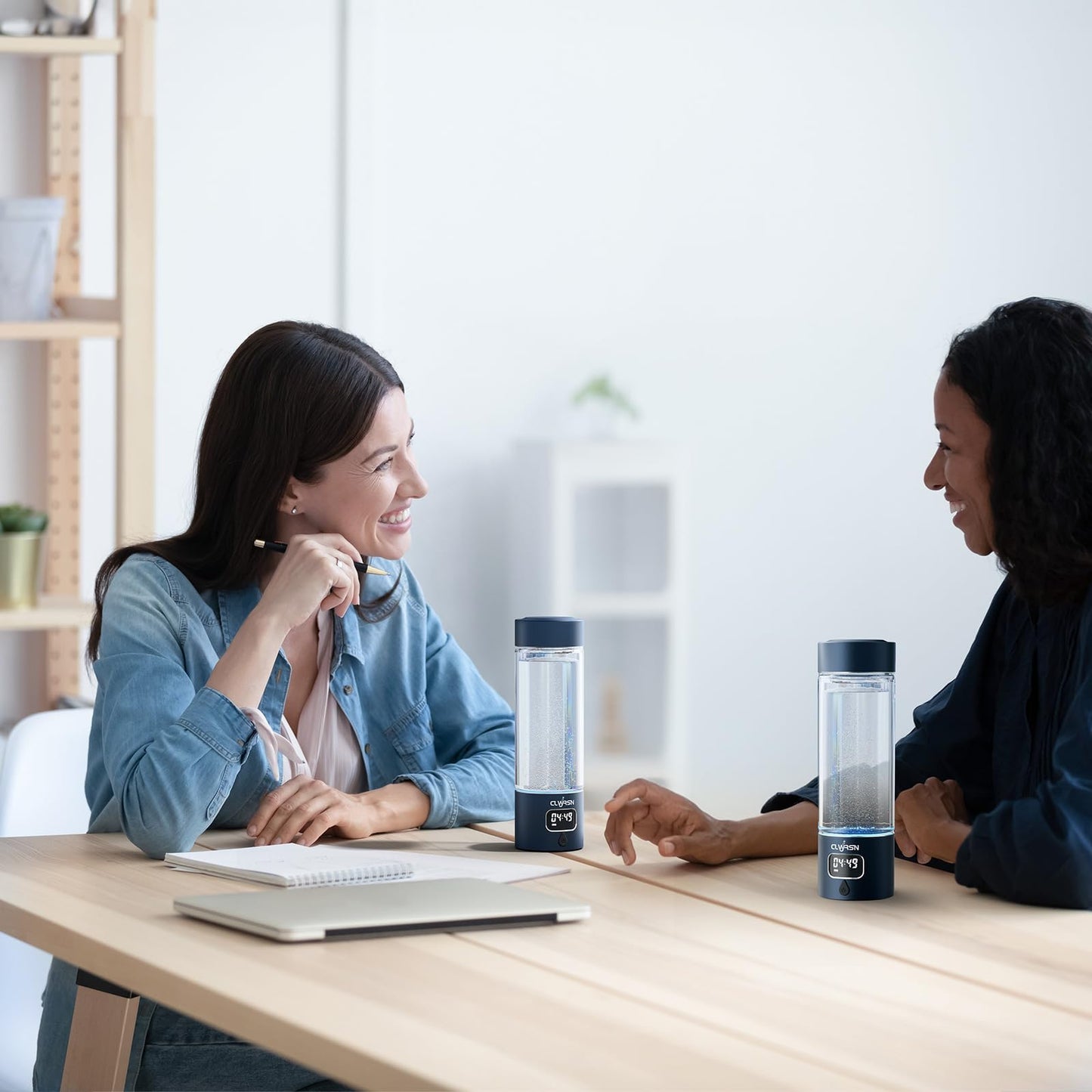 Hydrogen Water Bottle, Portable Glass Hydrogen Water Bottle Generator-SPE/PEM Technology-Athletic Performance & Hydration System, 11.5 oz Capacity,Ideal for Outdoor Home and Office Use(Blue)