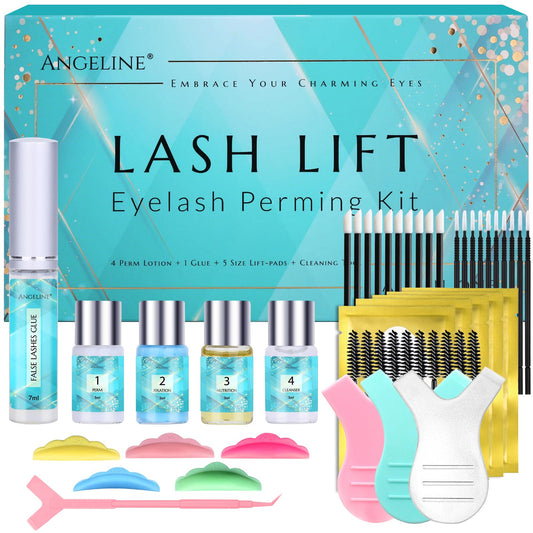 Lash Lift Kit, Eyelash Perm Kit, Semi-Permanent Eyelash Lift Kit, Professional Curling Eyelash Perm Kit, Suitable for Salon & at Home Lash Lift Kit