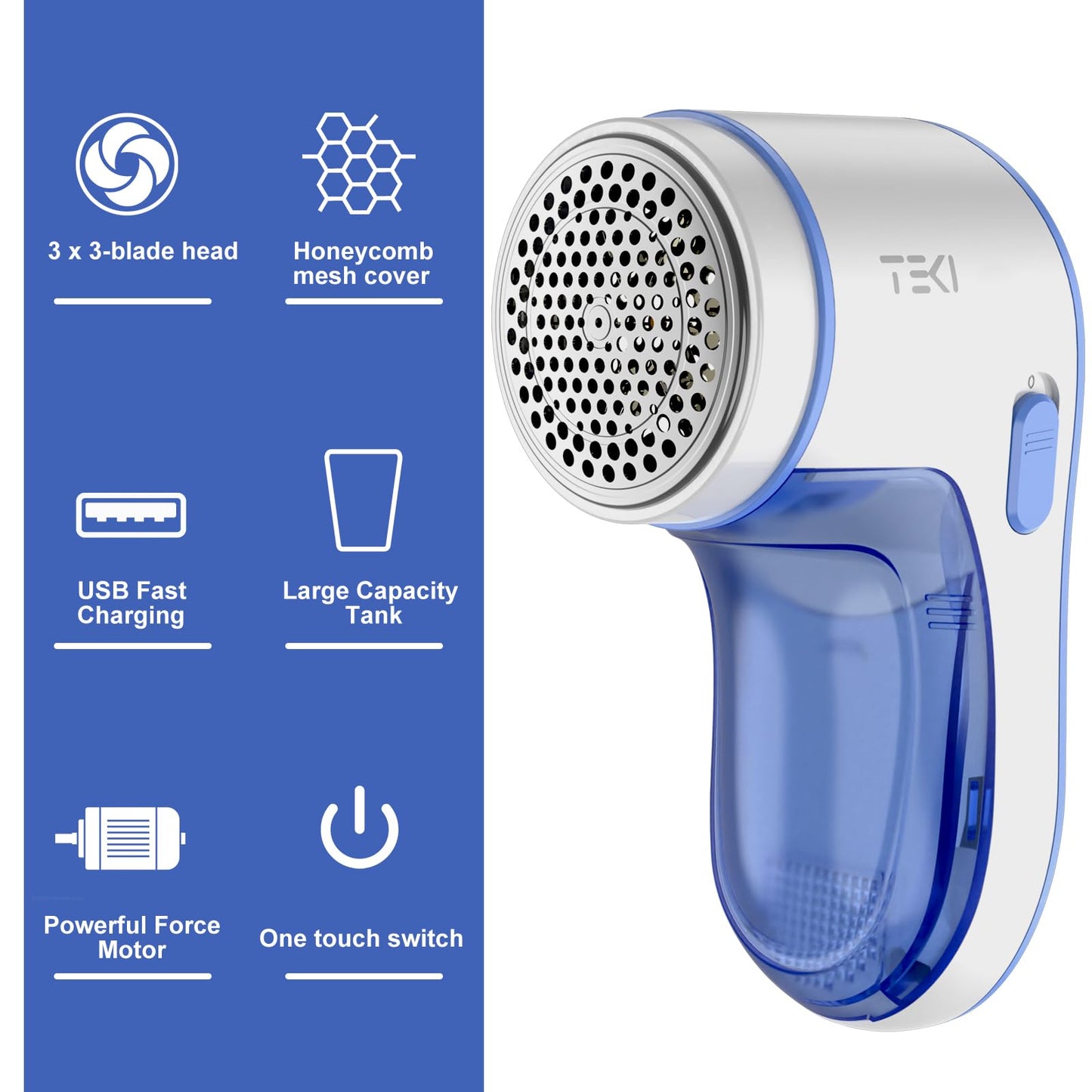 Fabric Shaver, Lint Remover for Clothes Rechargeable Clothes Shaver Pill Remover, Electric Sweater Defuzzer, Sweater Shavers to Remove Pilling, Couch, Fuzz, Furniture (2 Replaceable Blades)