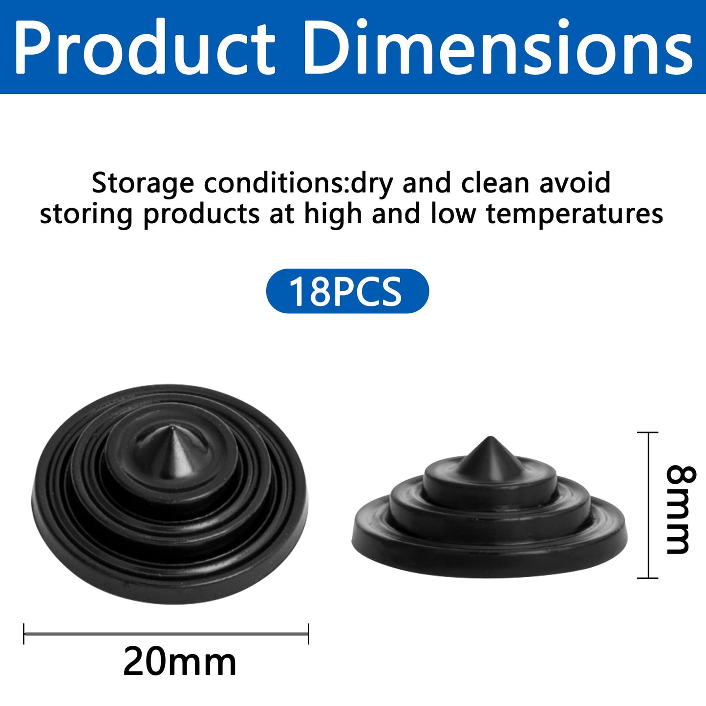 Shupakul 18 Pcs Snowboard Stomp Pad,4 Layers Cone Studs Snowboard Grip Stomp Pads,Anti-Slip Stomp Pad Studs to Provide Extra Grip for Winter Ski Snowboard