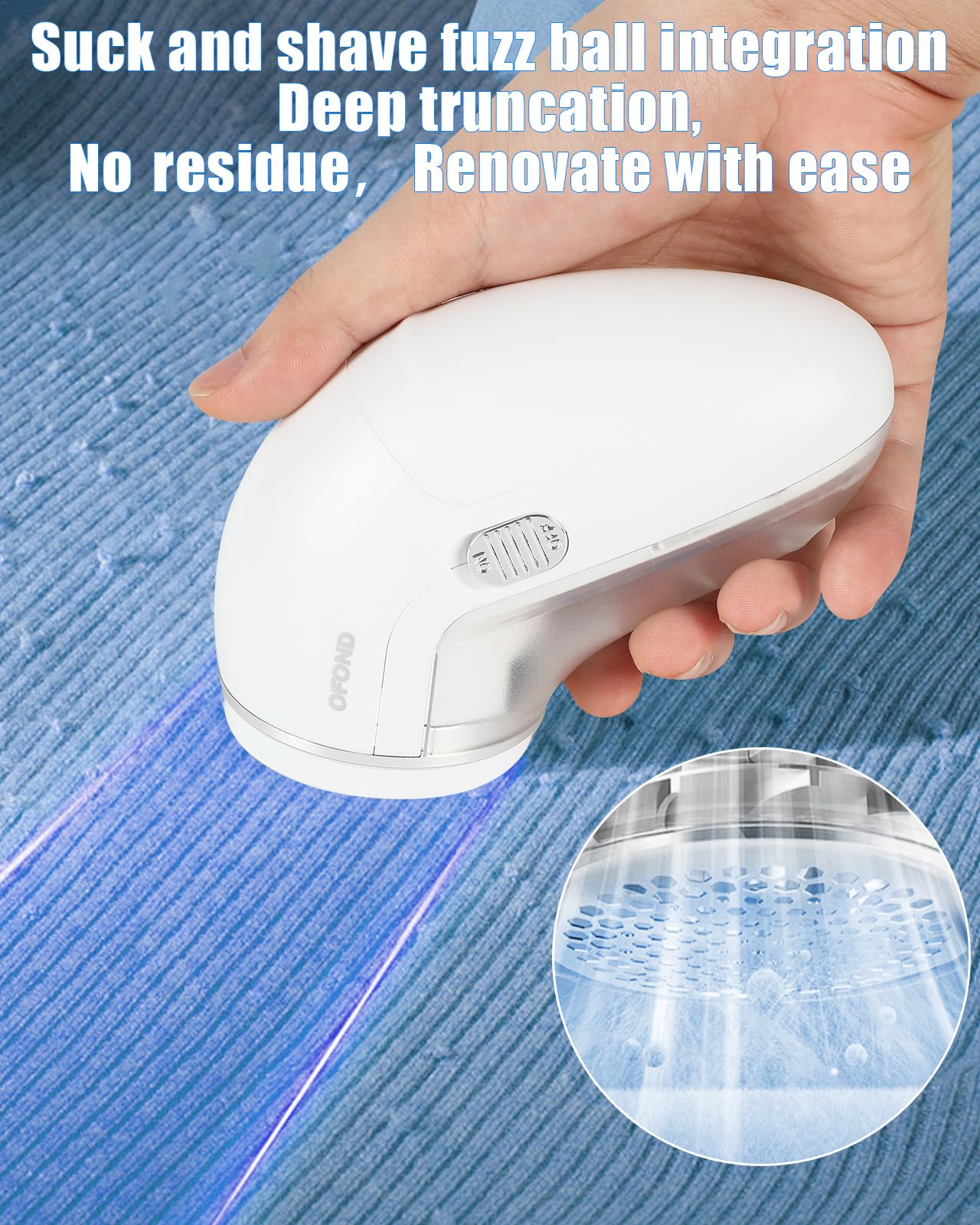 OFOND Fabric Shaver Lint Remover for Clothes,Electric Lint Shaver Battery Operated,Portable Sweater Defuzzer, Quick and Easy Remove Pills,Lint Balls,Fuzz of Clothing Pants Socks Couch Pillows Blankets