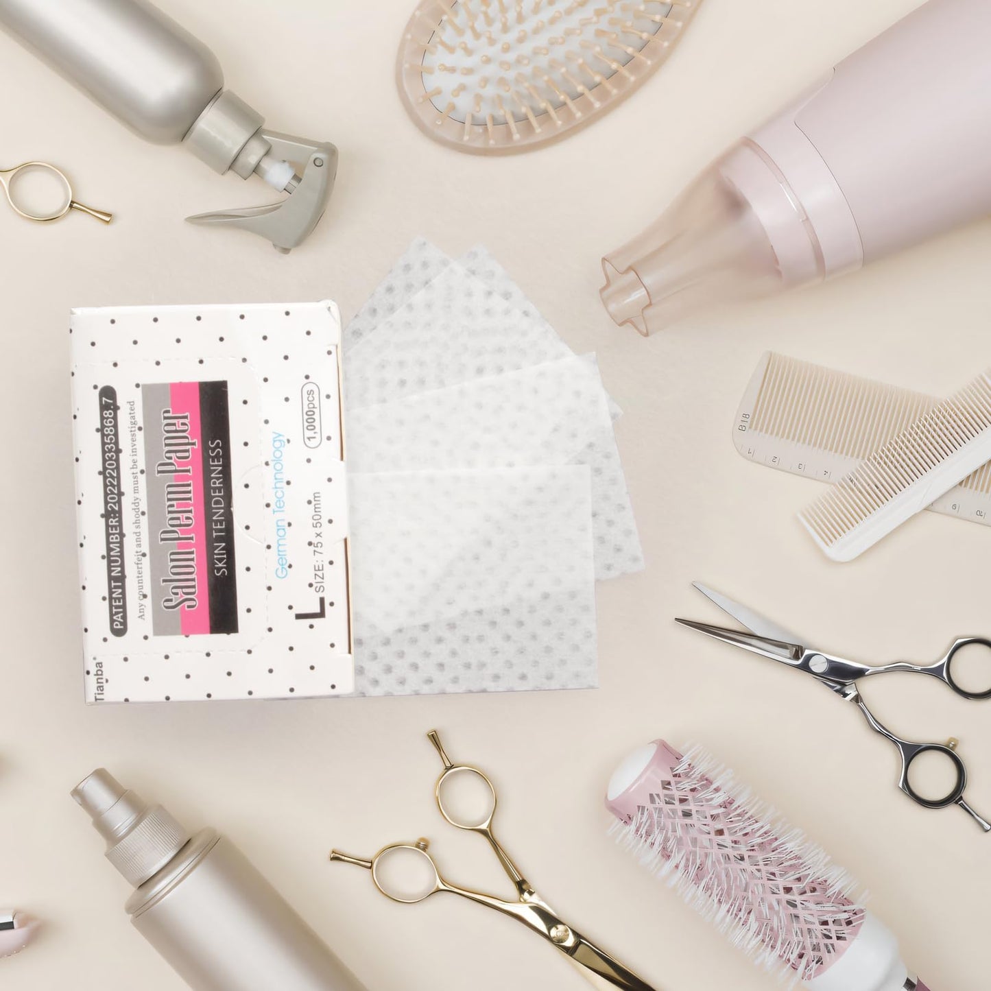 Hair Perm Paper, 1000pcs Ultra-thin Mesh Breathable Extraction Designs Perming Paper Suitable Hair Salon Shop Professional Stylist Home Salon Tool(1 Box)