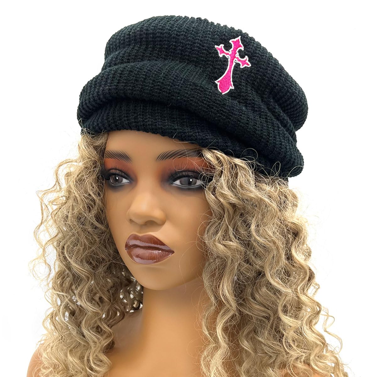 Balaclava Face Mask Winter Empty Top Ski Mask Knitted Full Face Cover for Outdoors (Black)