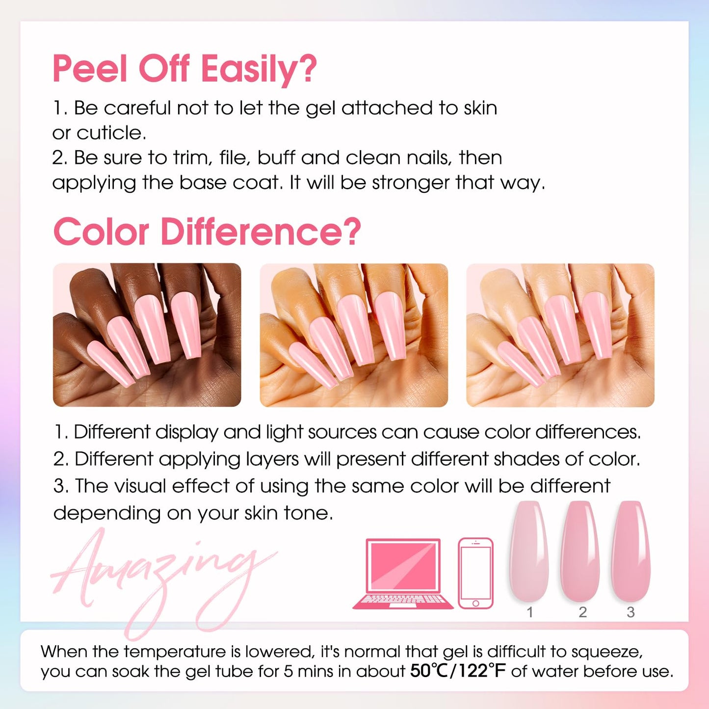 ROSALIND 20 Fall Poly Nail Gel Kit with Mini Nail Lamp Glitter Poly Nail Gel Kit Collection with Tools Clear Poly Nail Gel Starter Kit