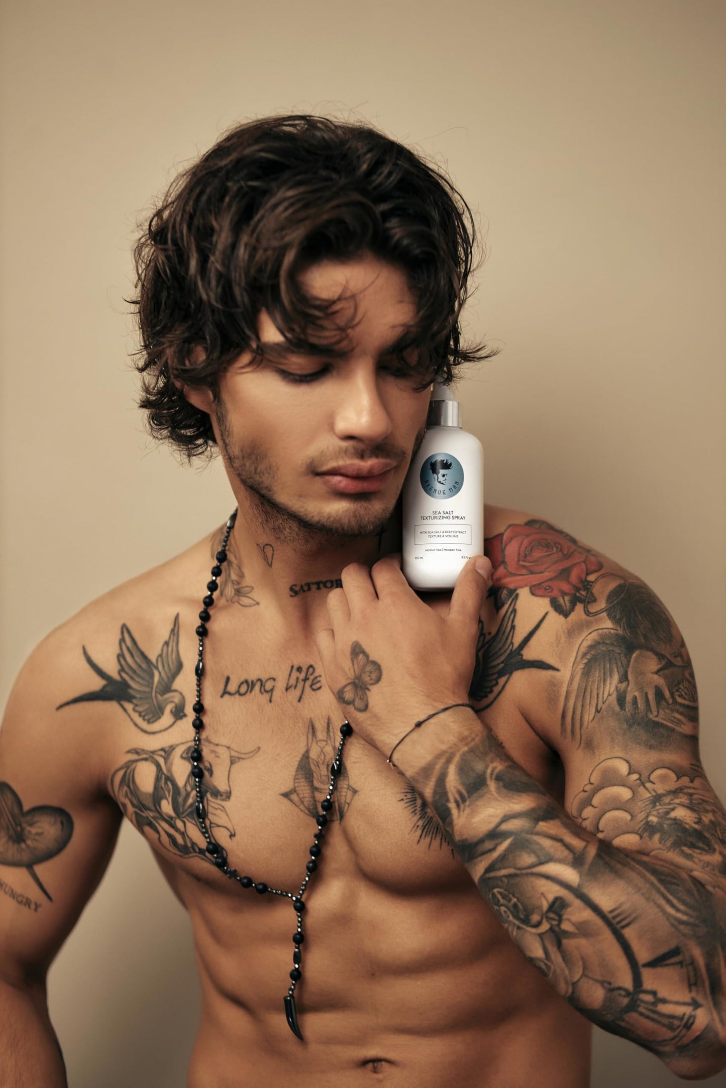 Avenue Man Sea Salt Spray for Men - Texturizing & Thickening Sea Salt Hair Spray for Men with Kelp and Brown Seaweed Extract - Paraben, Sulfate-Free - Add Volume and Texture Beach Hair Spray 6.76 Oz