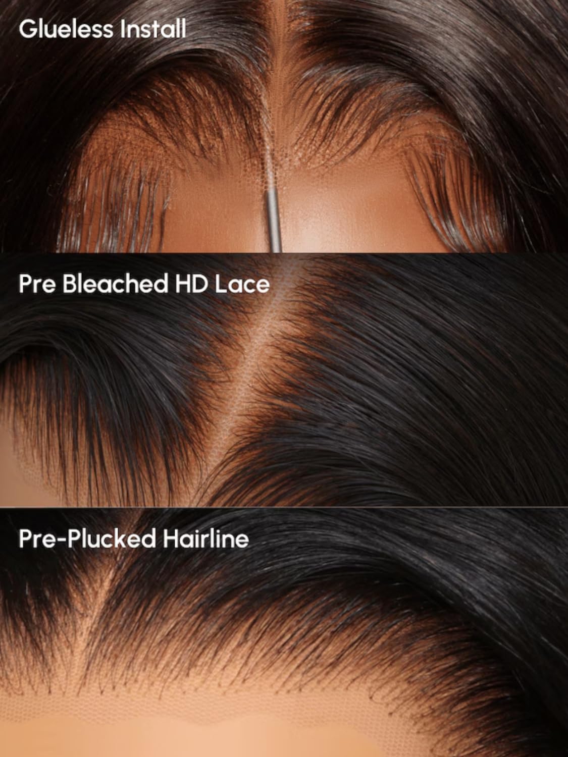 UNICE Bye Bye Knots Glueless Wig Body Wave 7x5 Pre Cut Lace Front Wigs Human Hair Bleached Knots Balayage Black Blonde Highlights Put on and Go Human Hair Wig Pre Plucked 150% Density 16 inch