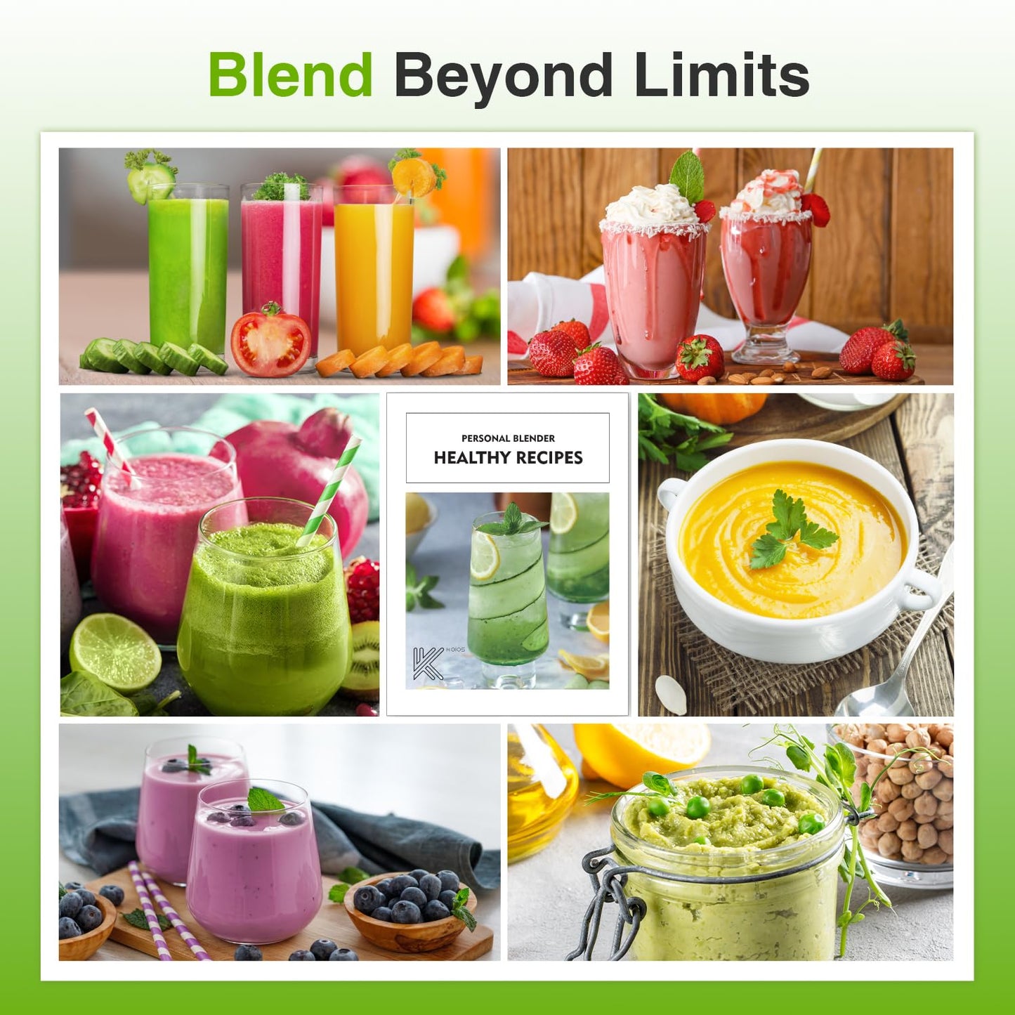 KOIOS Blender for Smoothies,Personal Blender for Shakes and Smoothies with 3 * 22oz To-Go Cups,22000 RPM Smoothie Maker,Detachable 6-leaf Blade Portable Blenders for kitchen,Black