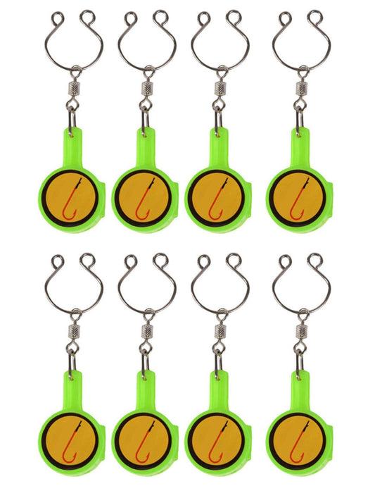 Mercury USA 8pcs Fishing Knot Tying Tool Gadget | Fishing Line Cutter | Multifunctional Safety Fishing Tool | Easy Hook Storing Device | Handy Tool for Fisherman | Ice Fly Fishing (Green)