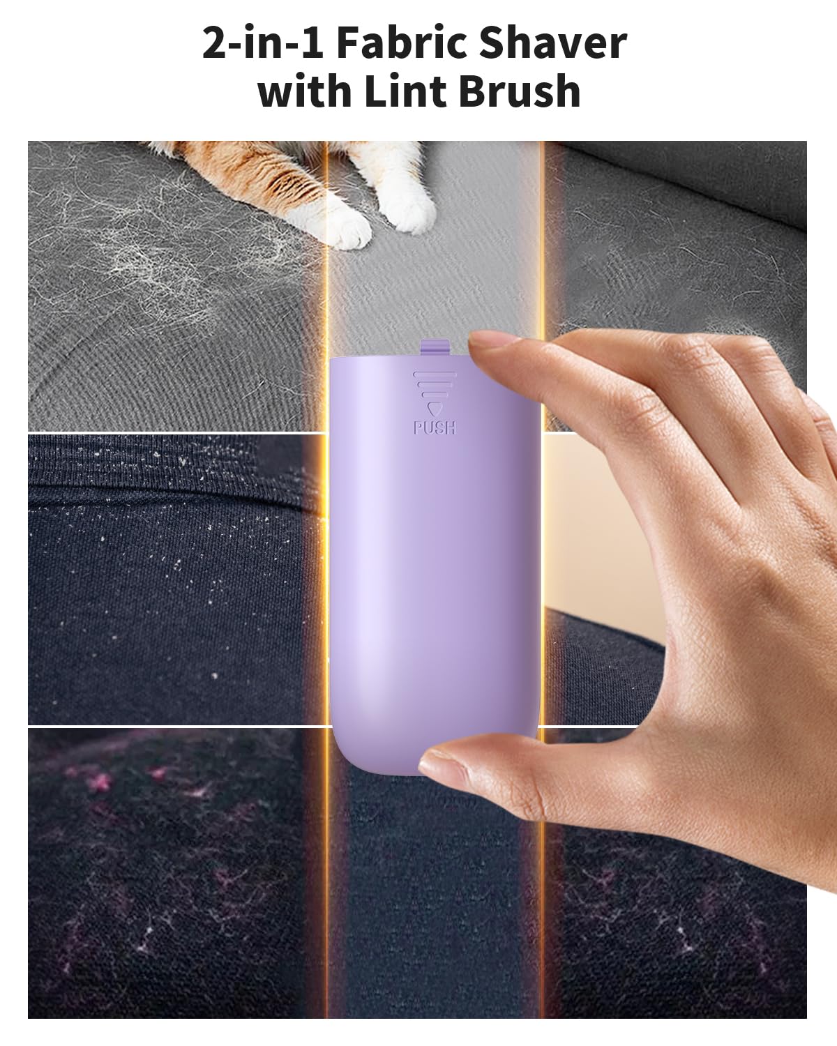 coldSky Fabric Shaver, š® š¶š» š Lint Remover with Brush, 1200mAh Sweater Shaver with Digital Display,3 Speeds Lint Shaver, 6-Leaf Blades Lint Remover for Clothes, Sofa, Bedding,Purple