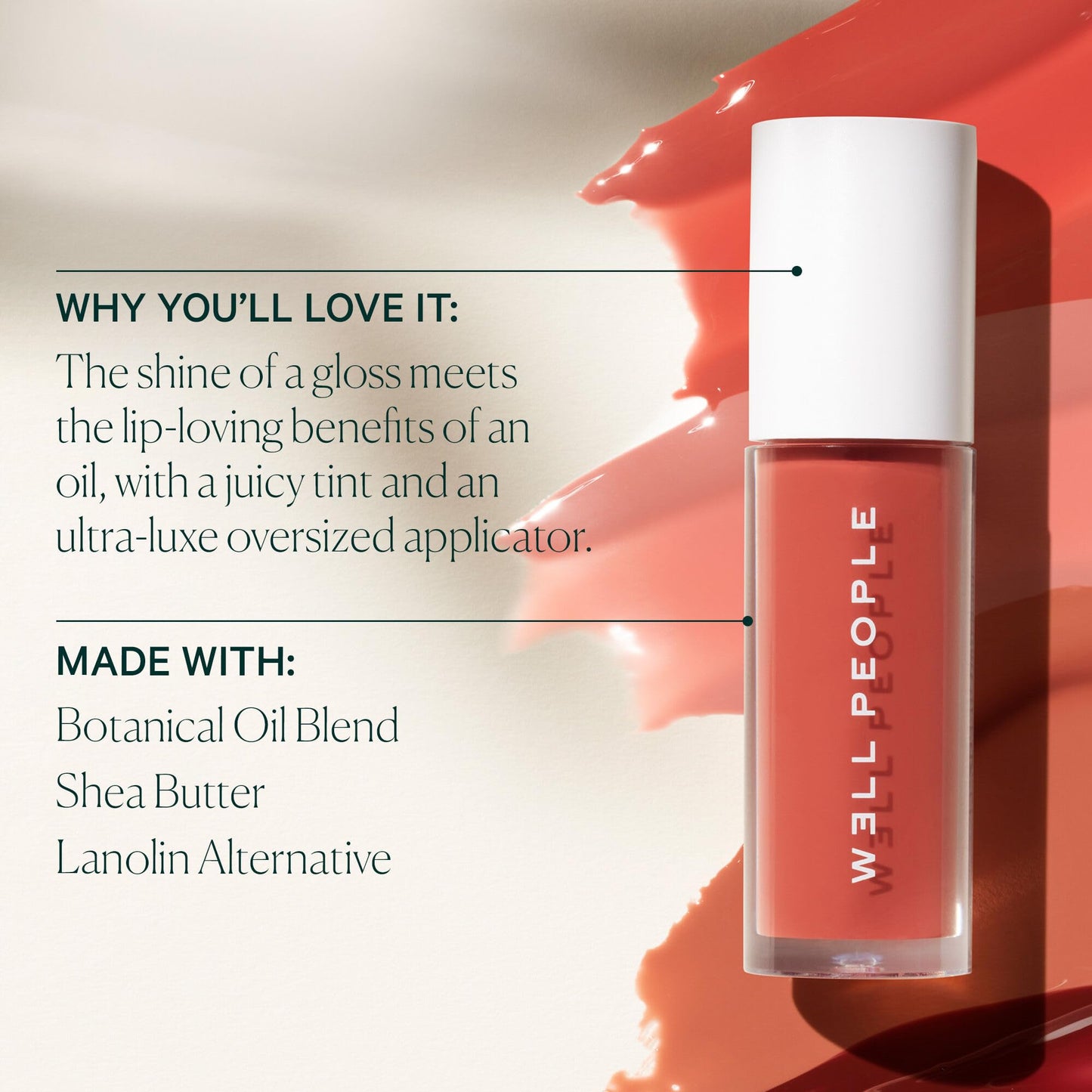 Well People Lush Lip Tinted Oil, Moisturizing Lip Oil For Nourishing & Conditioning Lips, Adds Sheer Color, Vegan & Cruelty-free, Dusty Rose
