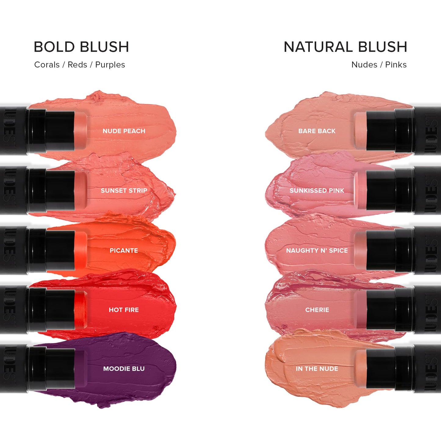 Nudestix Nudies Matte Cream Blush Stick 3-in-1 All Over Face Color - Blush Stick for Cheeks Eyes and Lips - Cream Blush for Cheeks w/Blending Brush (Cherie)