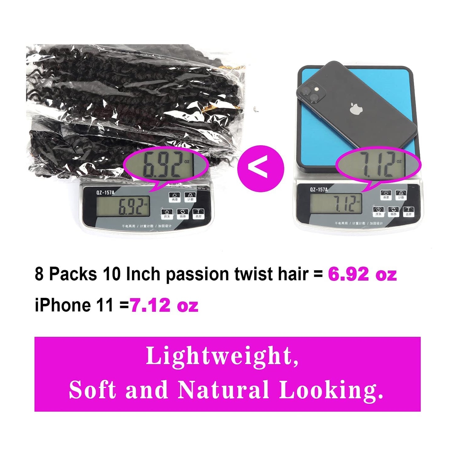Bileaf Ombre Passion Twist Hair Pre Looped 10 Inch Passion Twist Crochet Hair for Women, Pre Twisted Boho Crochet Twist Braids for Girls 8 Packs Soft Short Passion Twists Curly Ends Hair Extensions