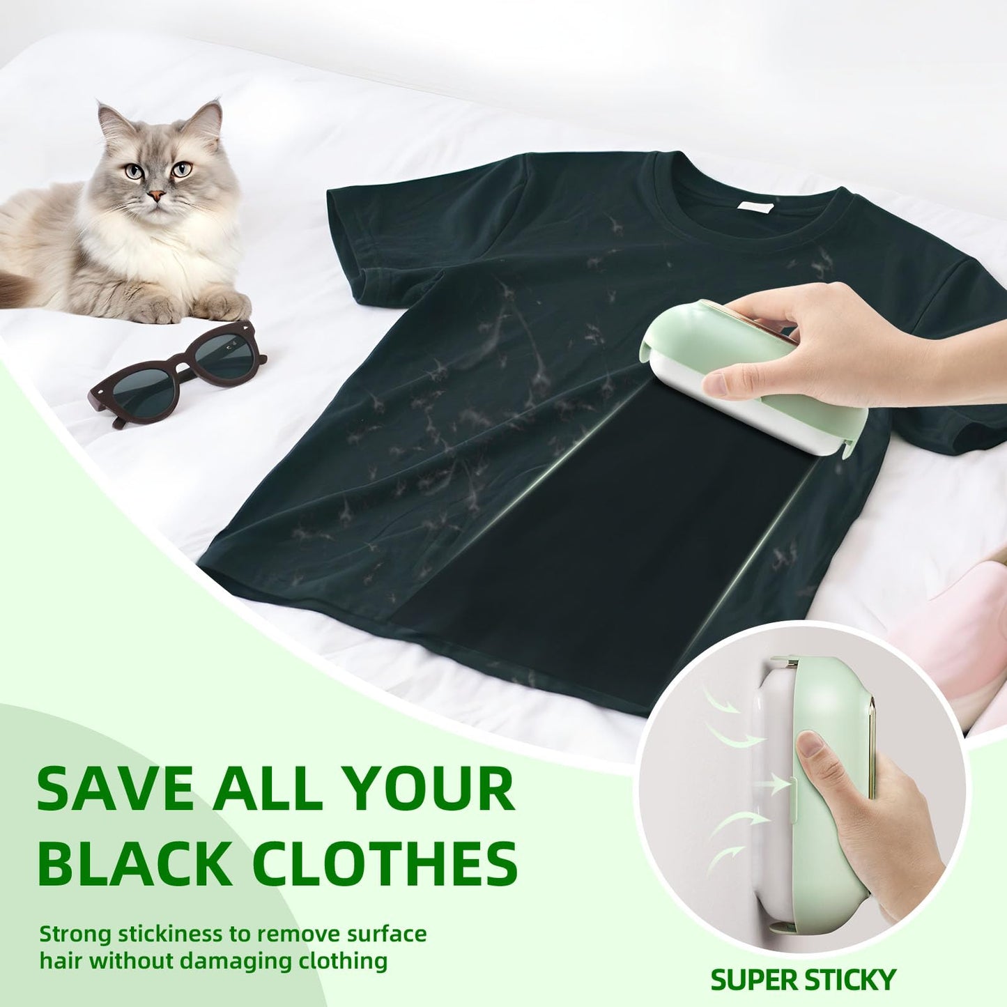 Kearning Reusable Lint Roller Large Surface Lint Remover Dog Cat Pet Hair Cleaner with Cover Sticky Remover for Clothes Sofa Carpet Washable Gel Lint Rollers for Pet Hair Extra Sticky Portable
