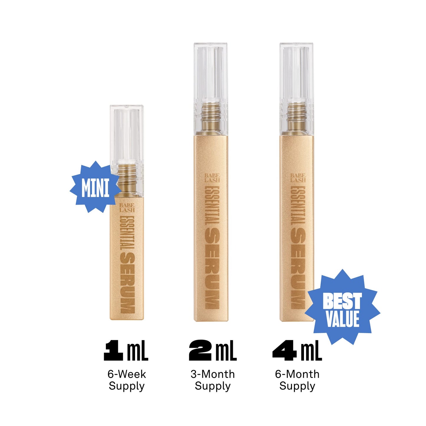 Babe Original Lash Serum - Fuller & Longer Looking Eyelashes, Lash Enhancing Serum, for Natural Lashes and Lash Extensions, 1mL, Starter Supply