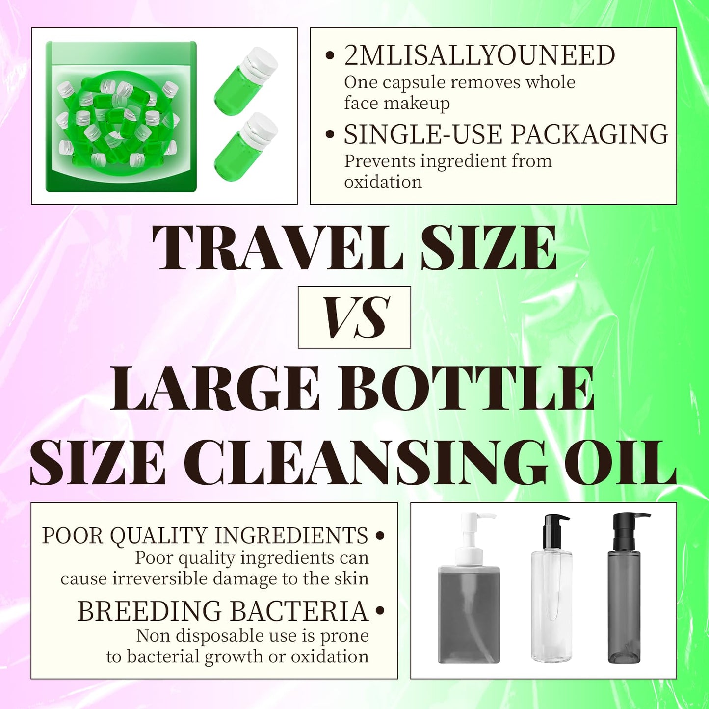 Cisto Makeup Remover Oil,Cisto Cleansing Oil Mini, Cisto Softening Soothing Gentle Cleansing Oil for Travel 2ml 20pcs (2)
