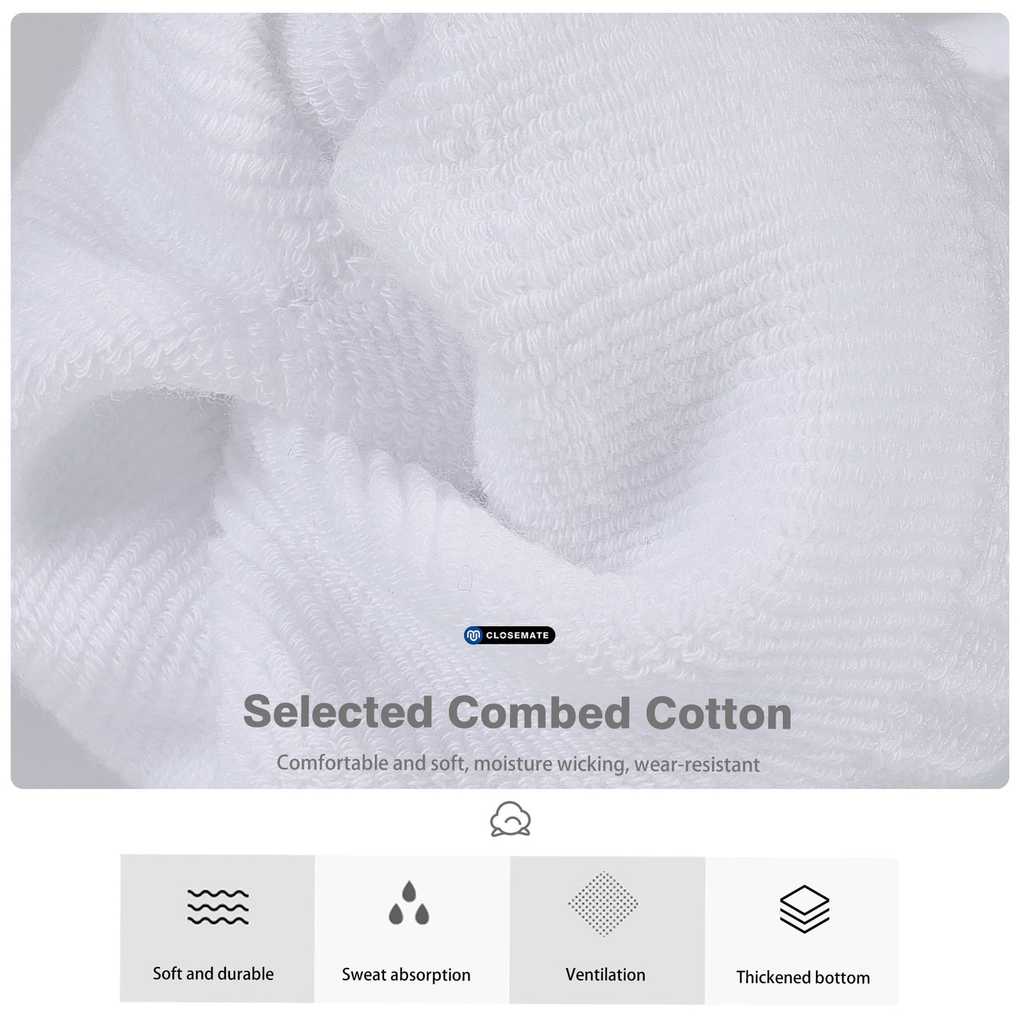 Closemate Crew Slouch Socks Women Soft Cotton Scrunch Slouchy Socks Knee High Boot Socks 3 Pairs(1Black 1White 1Grey)