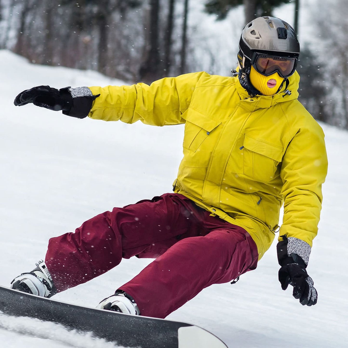 WILLBOND 2 Pieces Knitted Full Face Cover 3 Hole Mask Winter Balaclava Face Cover, One Size(Green, Luminous Yellow, Medium)