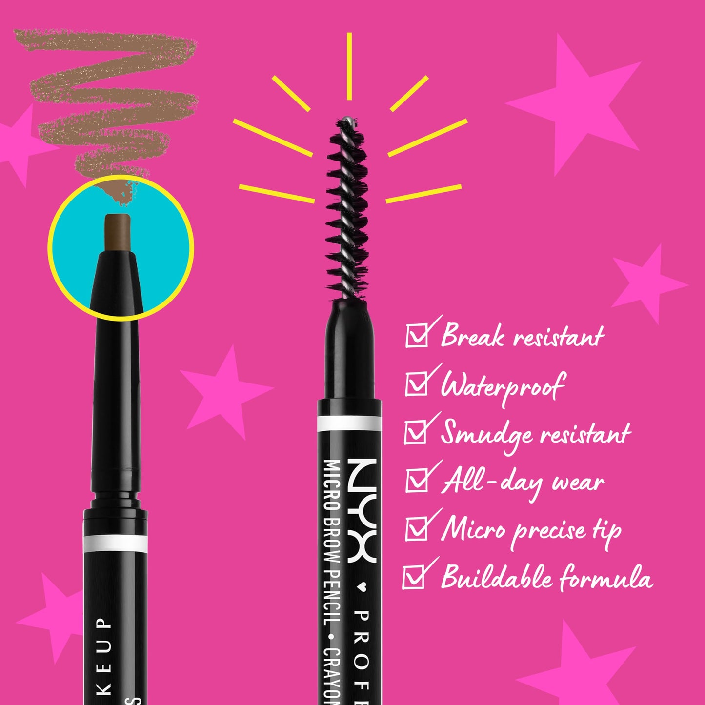 NYX PROFESSIONAL MAKEUP Micro Brow Pencil, Precise Eyebrow Pencil - Rich Auburn