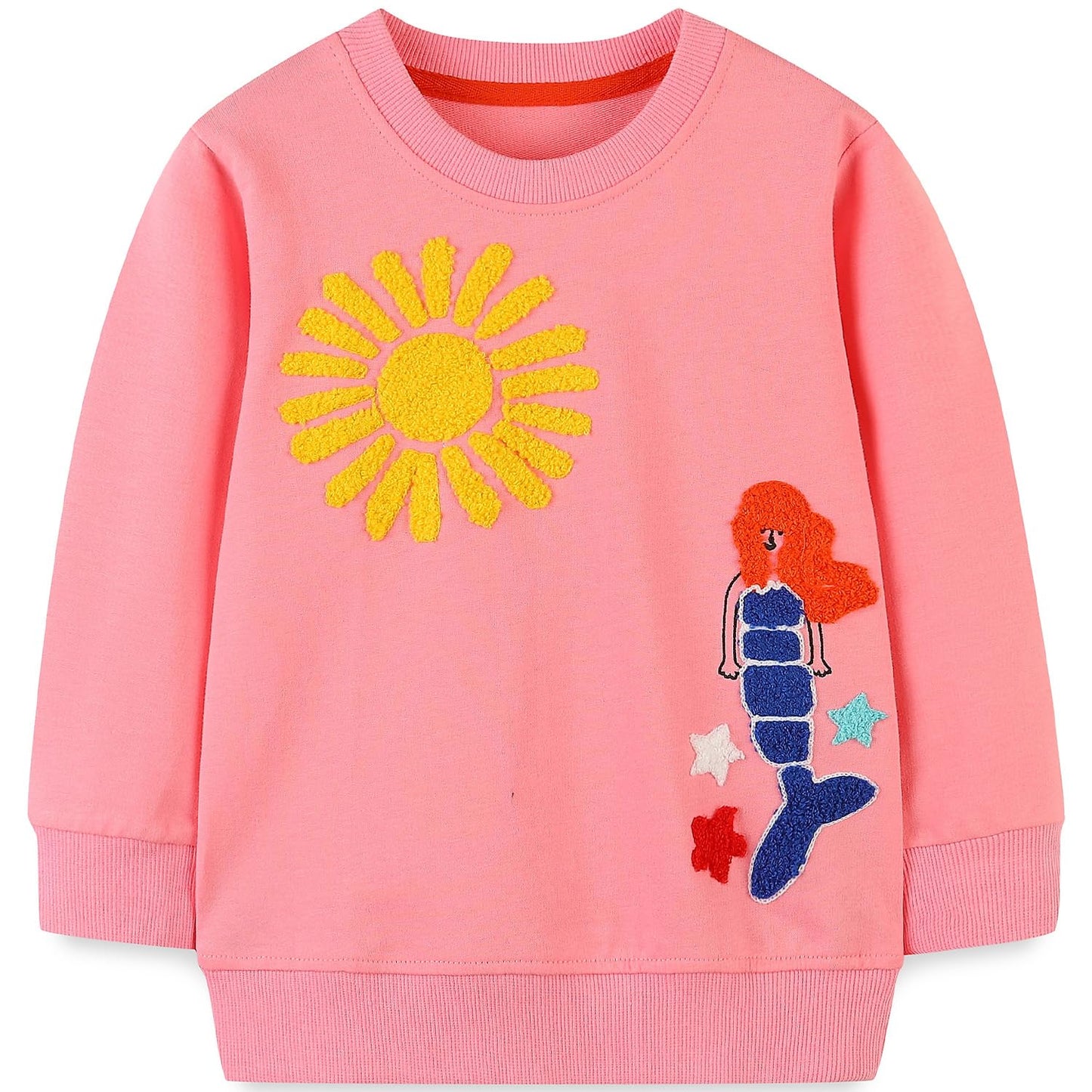 Bumeex Baby Kids Toddler Girl Clothes Sweater Sweatshirt Fall Winter Crewneck Long Sleeve Pullover Shirt Top Hoodie Clothing Outfit Pink Mermaid 2t
