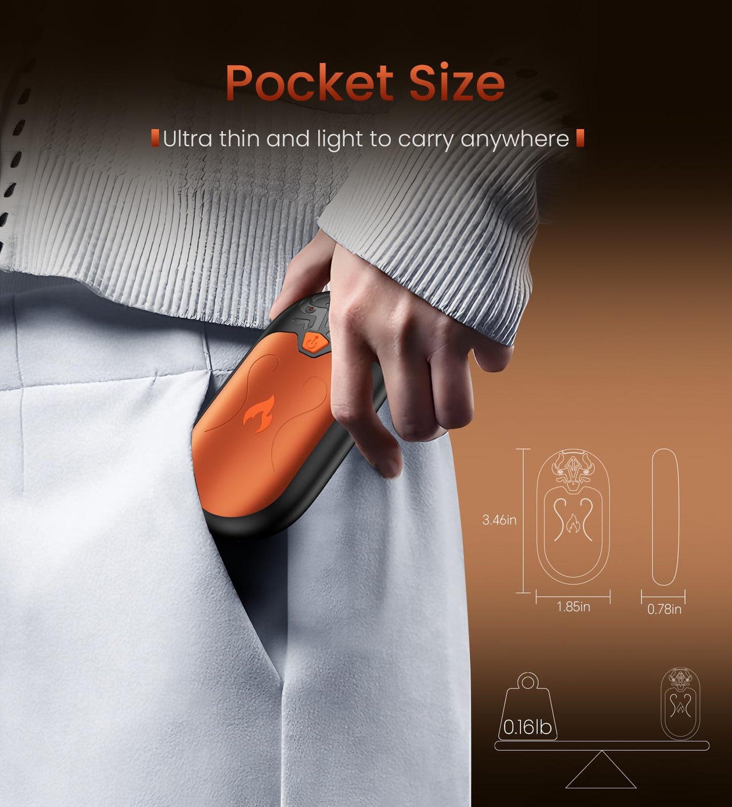 8000mAh Rechargeable Hand Warmers 2 Pack, 24Hrs Long Heating Electric Hand Warmers, Magnetic Portable Handwarmers with 3 Heat Settings, Gifts for Men, Women, Camping, Hunting, Golf, Football