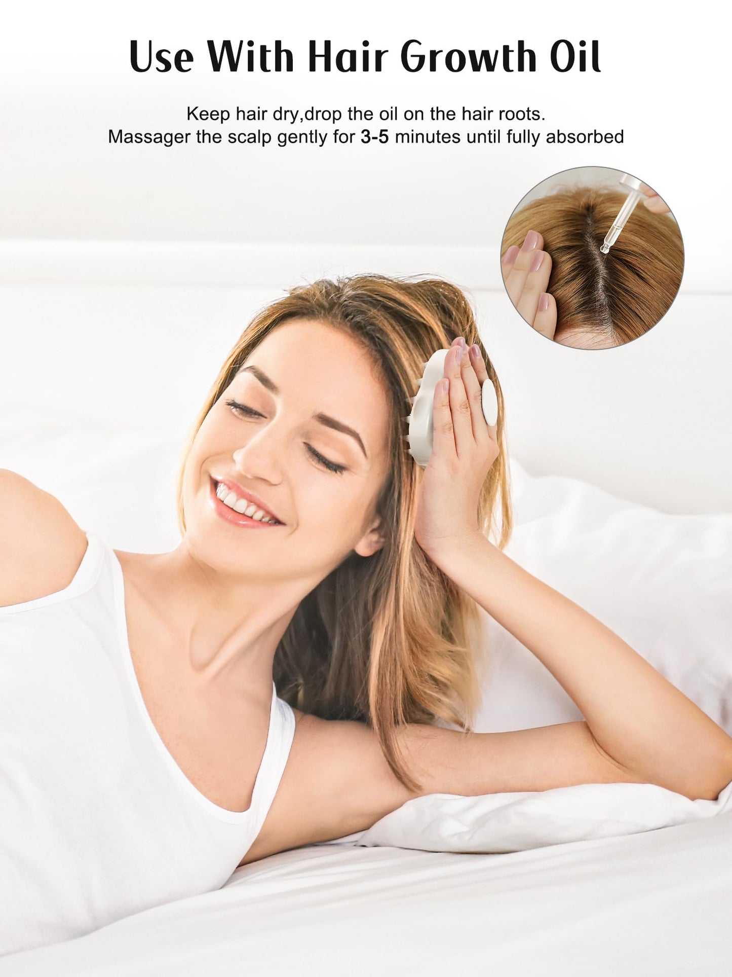 HEETA Scalp Massager Shampoo Brush 2 Pack, Soft Silicone Bristles to Remove Dandruff, Waterproof Scrubber for Wet Dry Hair, Suitable for Men & Women (Light Beige&Green)