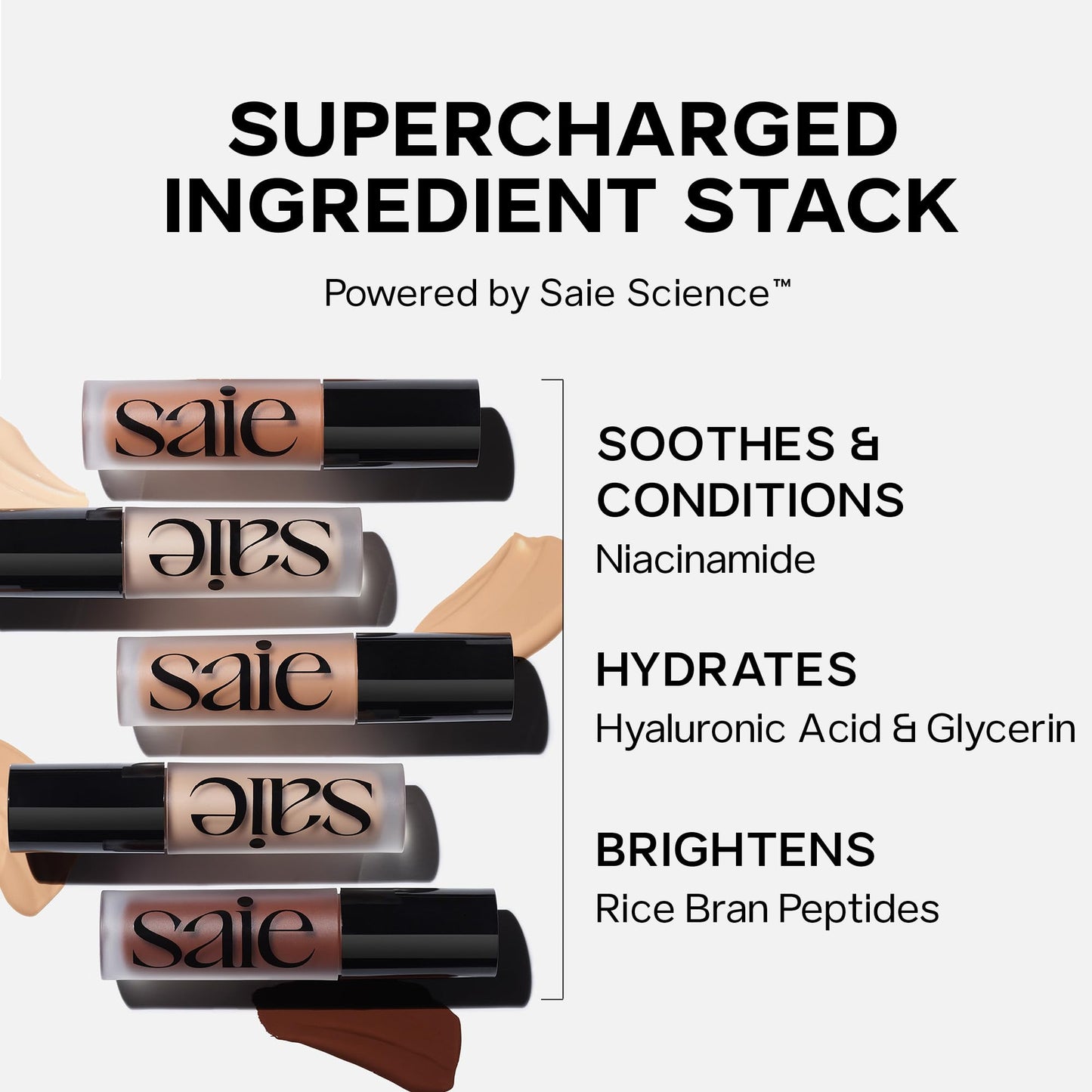 Saie Slip Tint Radiant Cream Concealer - All-Over Concealer for Dark Circles, Redness + Blemishes - Lightweight Formula Enriched with Hydrating Hyaluronic Acid - Shade 1 (0.17 oz)