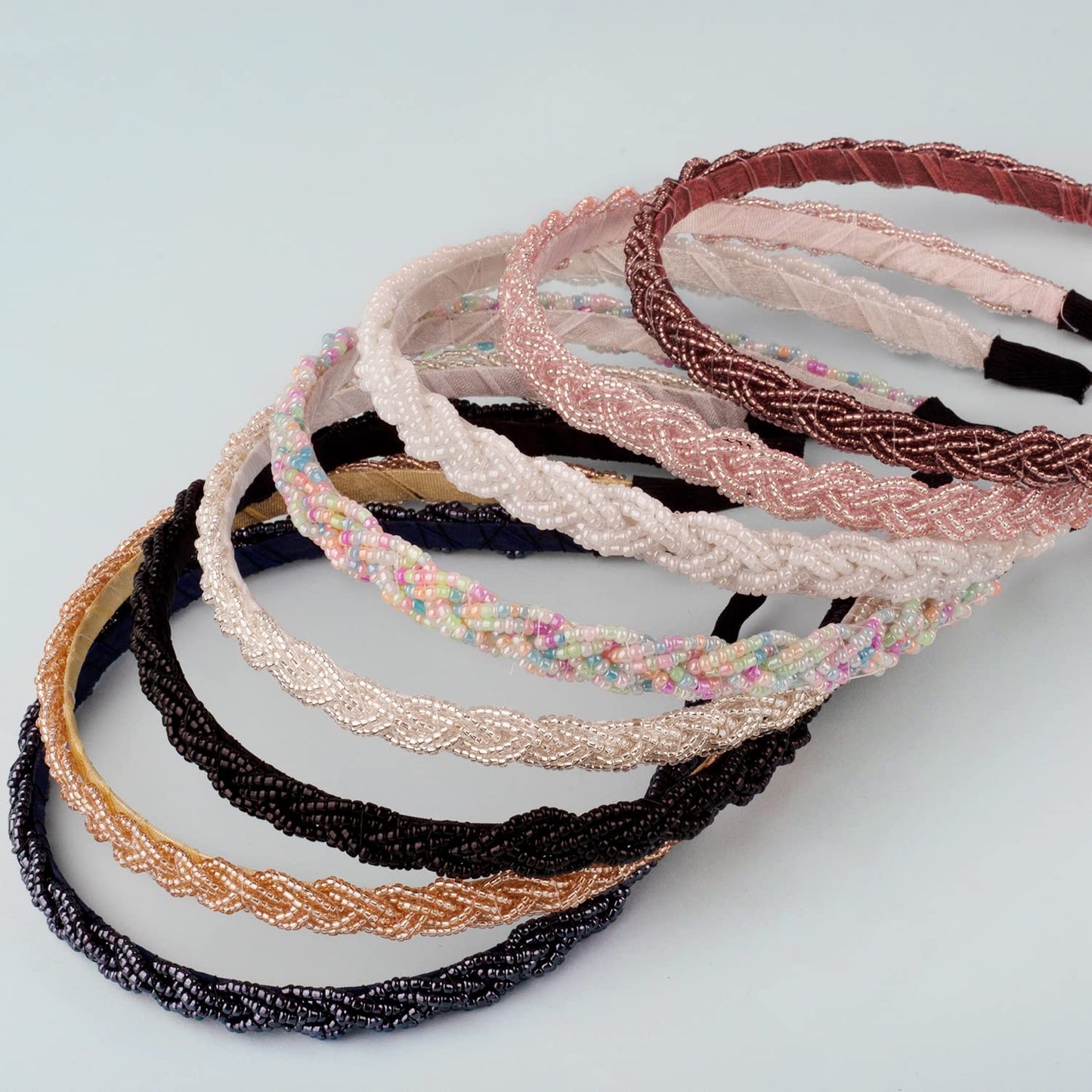 LYroo 8 Pack Headbands Metal Head Band Beaded Hair Bands Elegant Hairband No Slip Fashion Hair Accessories for Women Girls