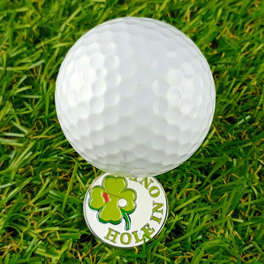 GOLTERS Golf Ball Markers with Hat Clips Value Sets for Men Women Golfer, Removable Attaches Easily to Golf Cap Premium Gifts (birdie clover)