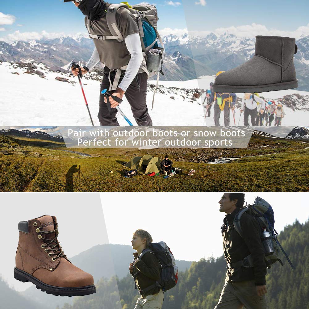 FOOTPLUS Running Hiking Tennis Socks,Winter Thick Mens Womens Boys Girls Copper Odor Free Ankle Athletic Golf Cushioned Sole Wicking Moisture Compression Socks,3 White& 3 Black, Medium