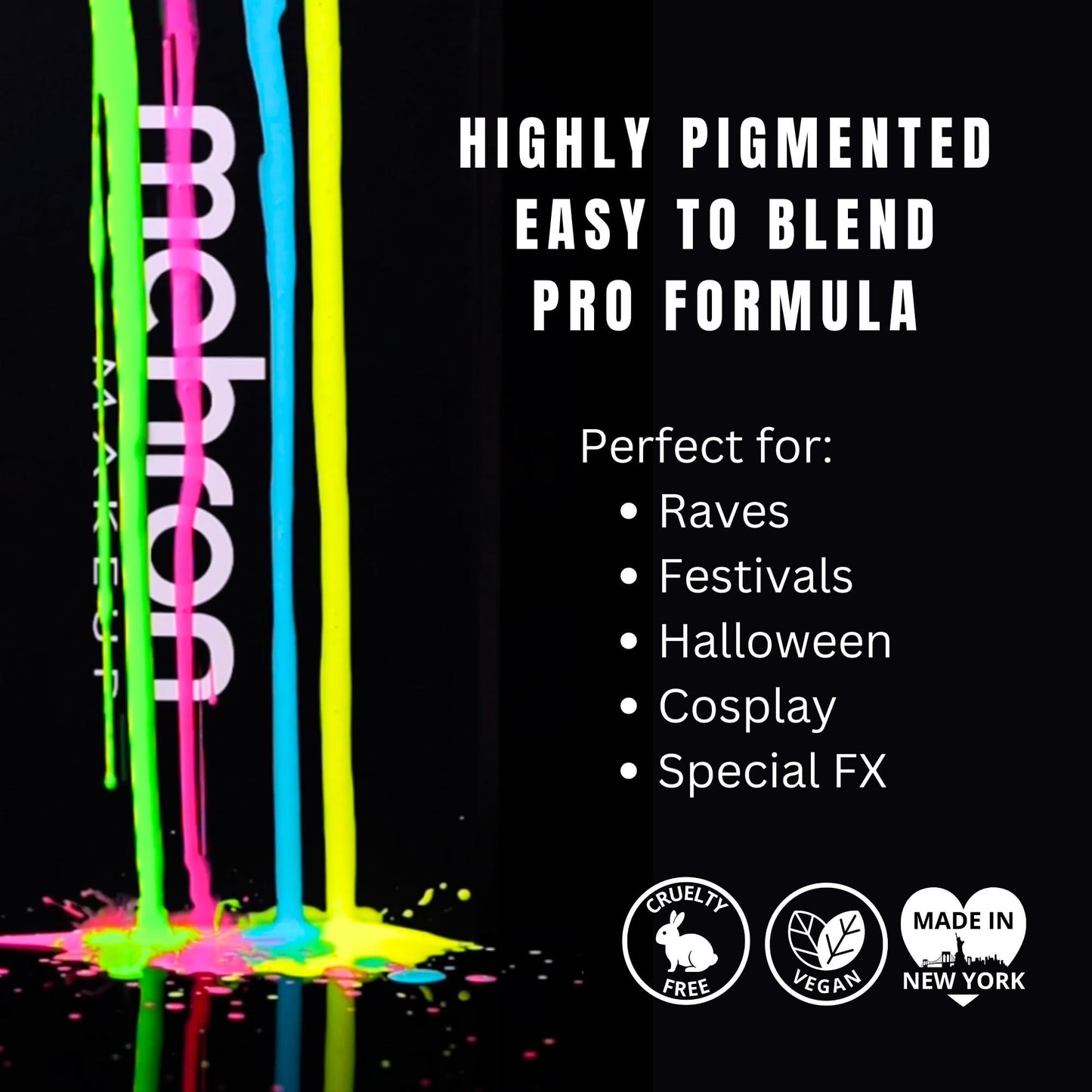 Mehron Makeup Paradise Makeup AQ Face & Body Paint (1.4 oz) (Dark Matter – Neon Clear/Blue UV)