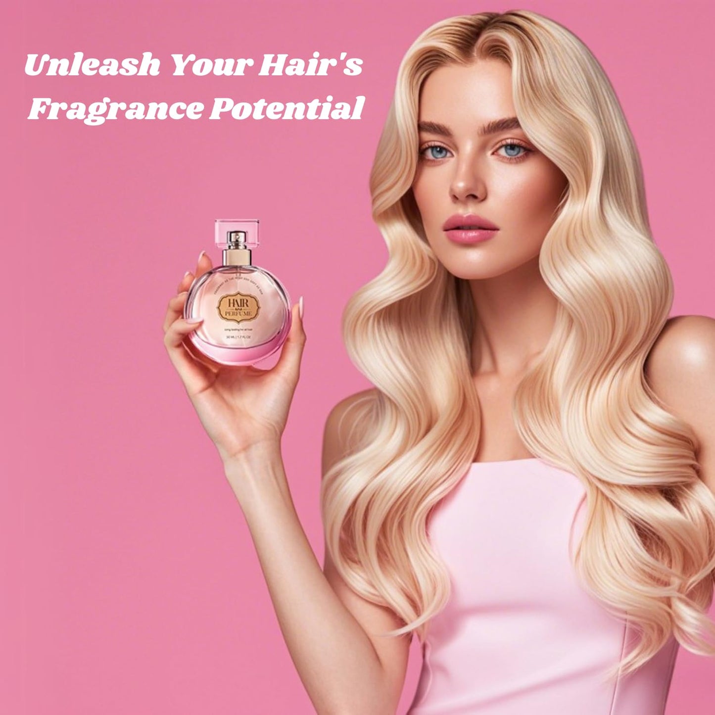 Hair Perfume with Nourishing Care – 50ml / 1.7 fl oz – Long-Lasting Floral Rose Fragrance – Strengthens & Conditions Hair – Suitable for All Hair Types(pink)