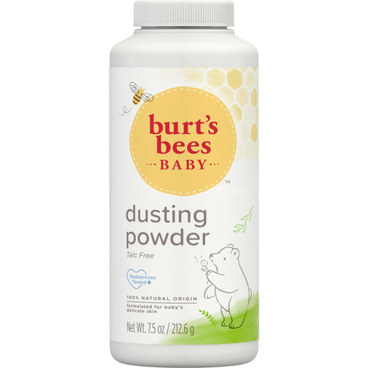 Burt's Bees Baby Dusting Powder, 100% Natural Origin, Talc-Free, Pediatrician Tested, 7.5 Ounces, Pack May Very