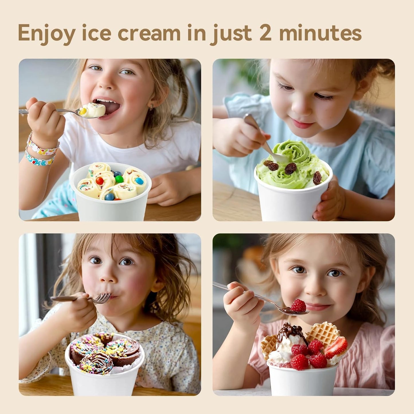 Rolled Ice Cream Maker, Felizbebe Instant Ice Cream Roller Maker Tray with Lid and 2 Spatulas, Food Grade SUS316 Stainless Steel Cool Plate for Fun Family Activities, DIY Parent-Child Time