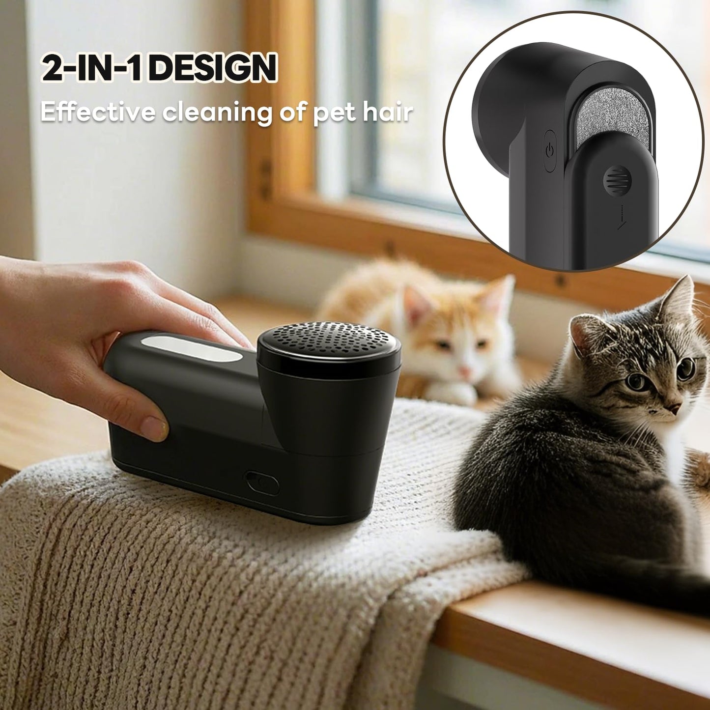 Hutaory Lint Remover for Clothes Shaver Pill Remover Rechargeable Fabric Shaver 2-Speed with Brush Electric Furinture Shaver for Sweater Lint Ball Remover
