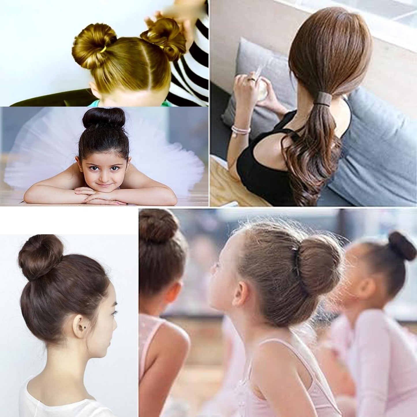 4 Pcs Magic Donut Hair Accessories - Ballet Bun Makers for Women and Kids (4 Blonde)