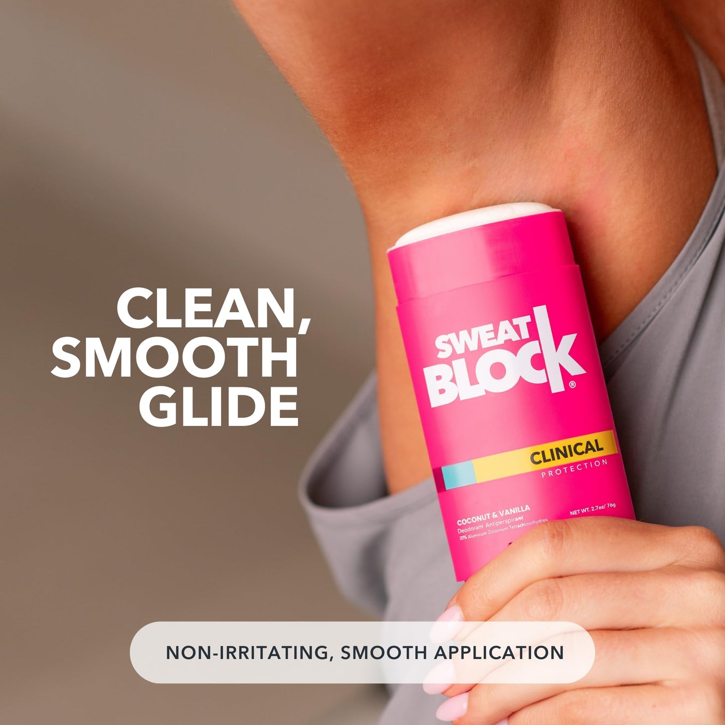 SweatBlock Deodorant for Women | Clinical Antiperspirant, 48 Hour Sweat & Odor Protection, Coconut & Vanilla