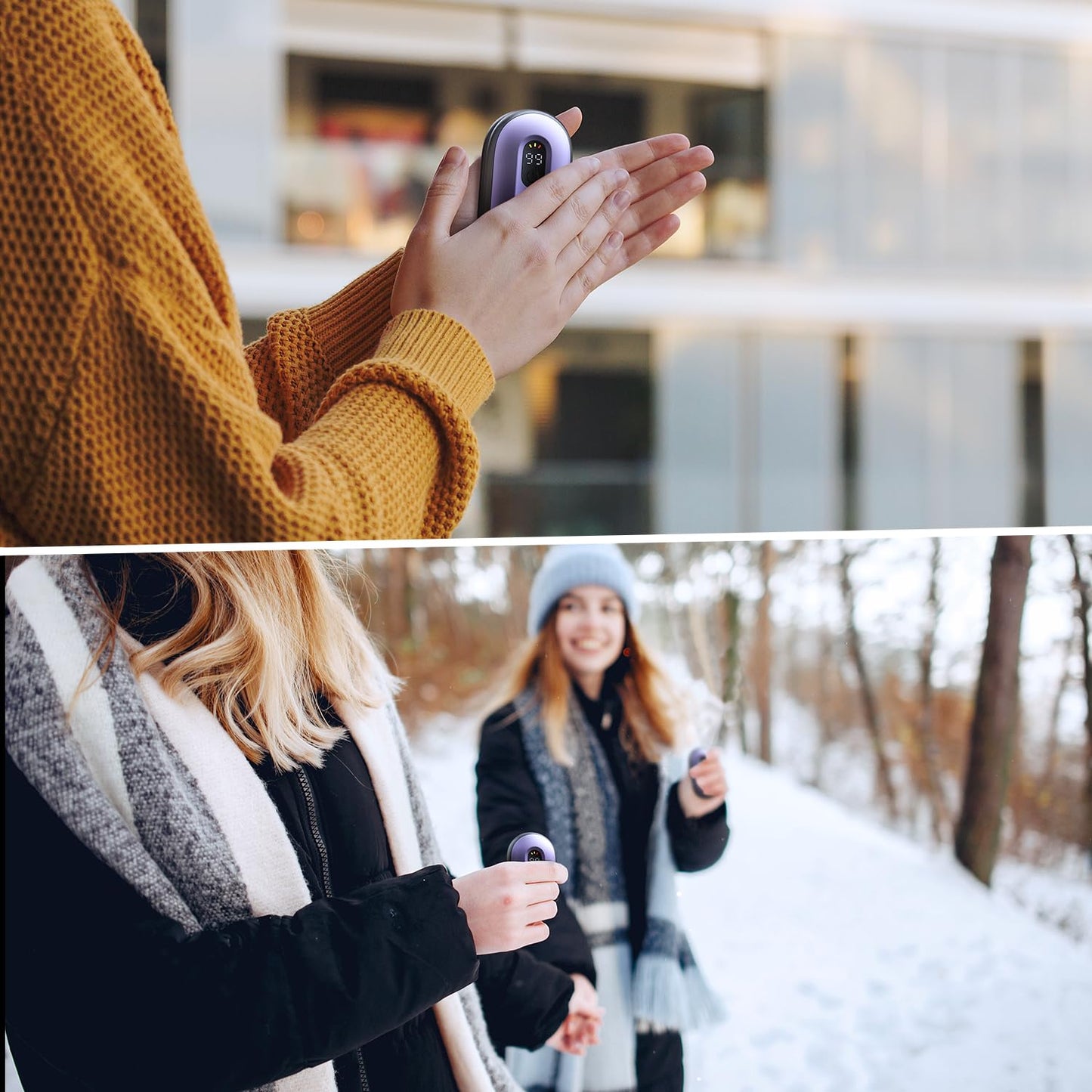 coldSky Hand Warmers Rechargeable 2 Pack, Magnetic Electric Hand Warmer with Digital Display, Reusable Handwarmers Heat Up to 140℉, Portable Pocket Heater Warm Gift for Outdoors, Camping, Hunting