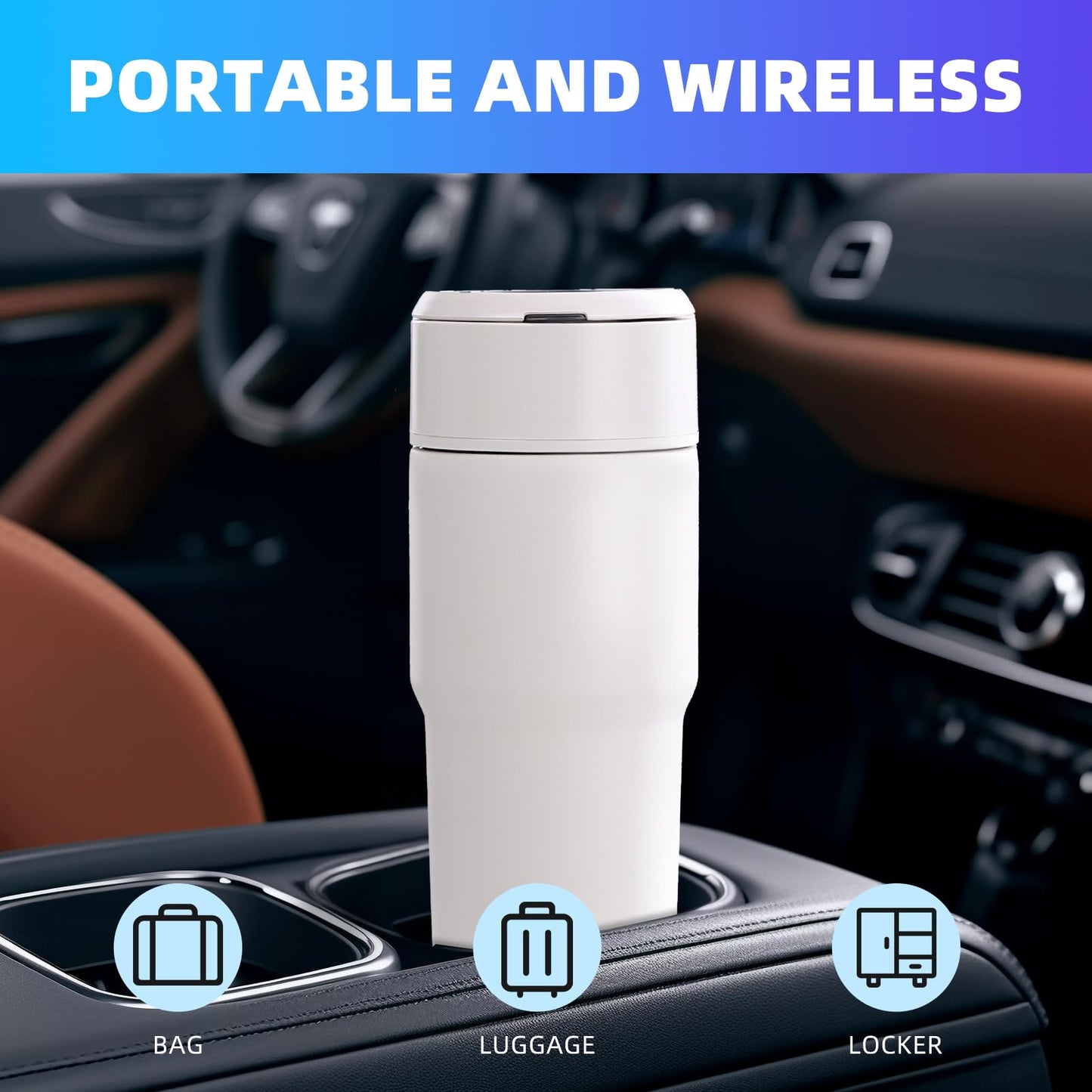 Kawu Portable Blender, 316 Stainless Steel Inner Personal Blender with 10Ps 304 Blades, 23Oz Blenders for Smoothies, USB Rechargeable, BPA Free, Food-Grade, Leakproof Juice Mixer for Gym, Home