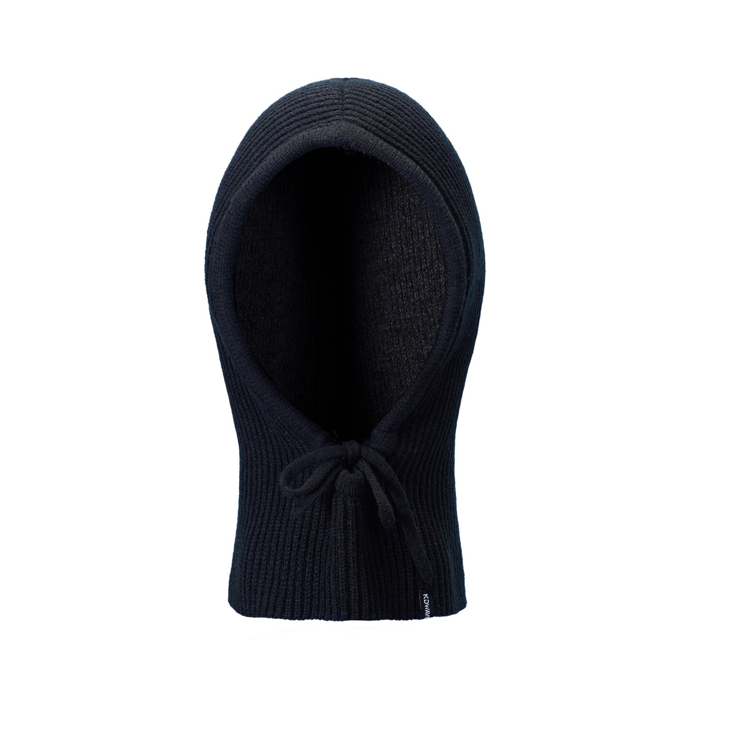 KDWAVE Knit Winter Hat for Women Men, Knitted Hood Balaclava Warm Beanie Hats Neck Ribbed Balaclavas with Drawstring, Black